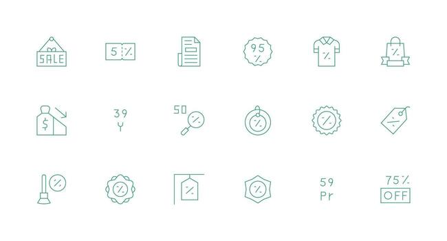Markdown featuring 18 Icons in Minimal Line Design Essential Icons for Rapid UI Building vector