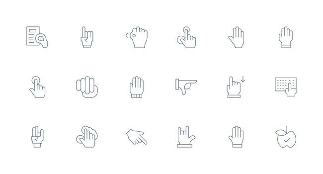 Select Icon Set with 18 Minimal Line Graphics Organized Glyph Icons for Fast Design vector