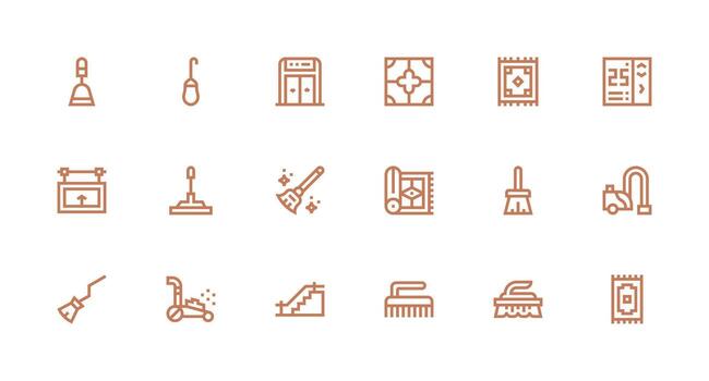 18 Icons for Floor in Strong Stroke Line Format UI-Ready Icon Collection vector