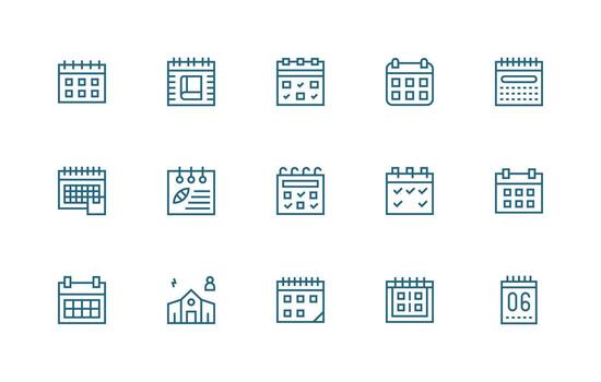 eventos conjunto con 15 regular línea íconos icono conjunto para proyectos vector