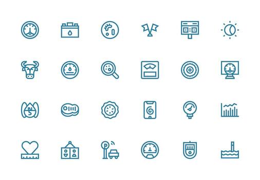 indicador icono conjunto con 24 grueso línea línea gráficos ligero icono serie vector