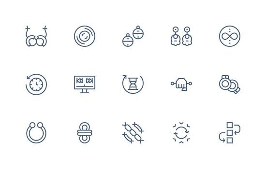 15 Regular Line Style Icons from Loop Collection Functional Icon Series vector