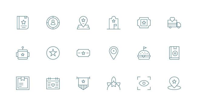 18 Minimal Line Vectors for Highlighted Theme Neat Icon Set