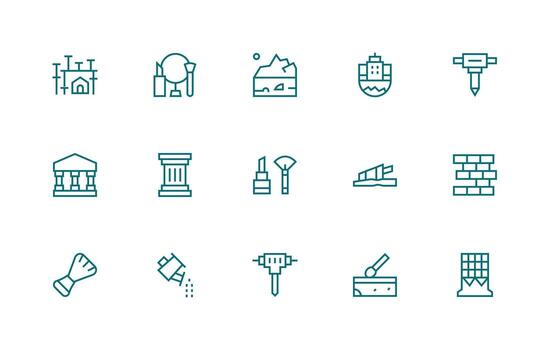 Foundation Set with 15 Regular Line Icons Clear and Concise Icon Set Collection vector