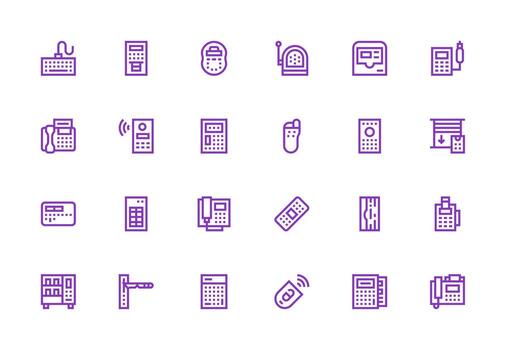 24 teclado íconos en grueso línea línea estético interfaz íconos para diario utilizar vector