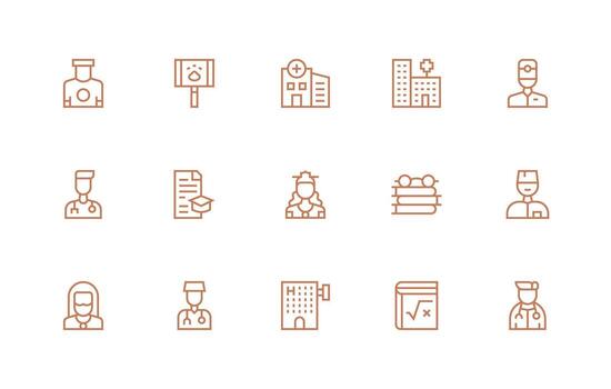 Regular Line Style Exam Icons with 15 Vectors Simplified Icon Pack for Visual Tools
