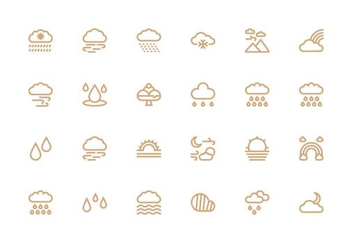 Atmosphere Design Icons featuring 24 in Thick Line Line Style Quick Access Icons for UI Development vector