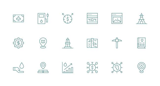Resource featuring 18 Icons in Minimal Line Design Complete Icon Bundle for Web Design vector
