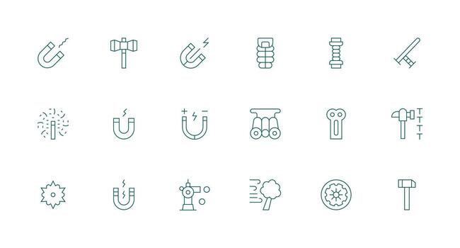 fuerza visual paquete conteniendo 18 mínimo línea íconos interfaz icono colección para diario proyectos vector