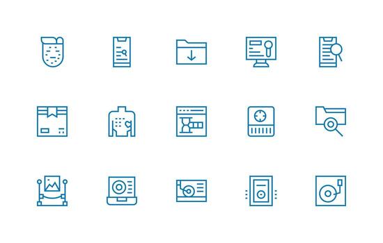 15 regular línea diseños para recuperar íconos agudo íconos para presentaciones vector