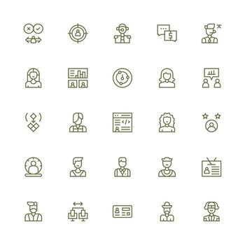 25 Medium Stroke Outline Icons for Client Graphics Quick Access Icons for UI Development vector
