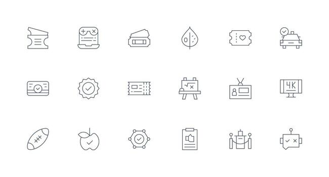 Minimal Line Icons from Pass Set with 18 Vectors Multi-Purpose Icon Pack for Templates