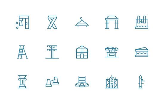 15 Regular Line Vectors for Support Structure Theme Neutral Style Icons for Any Project