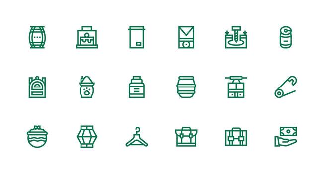 18 fuerte carrera línea vectores para sostener tema flexible icono sistema para web interfaces