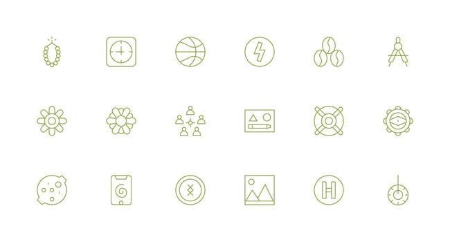 18 Icons for Circle in Minimal Line Format Full Icon Library for UI Designers vector