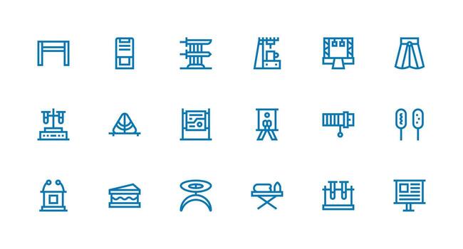 Strong Stroke Line Icons from Stand Set with 18 Vectors Minimal Icon Set for Interface Projects