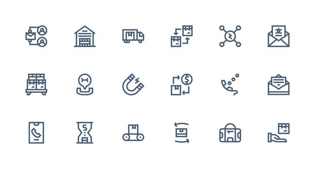 Inbound Visual Pack containing 18 Strong Stroke Line Icons Simple Icons for Interface and Wireframes vector