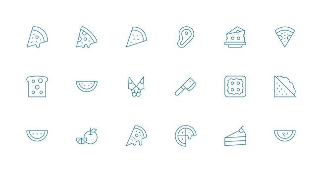 Slice Design Icons featuring 18 in Minimal Line Style Icons Built for Visual Consistency Pack vector