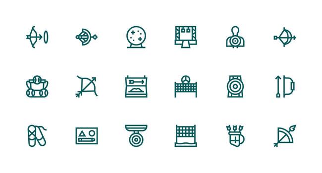 Practice Icon Set with 18 Strong Stroke Line Graphics Multi-Style Icons for Creative Projects vector