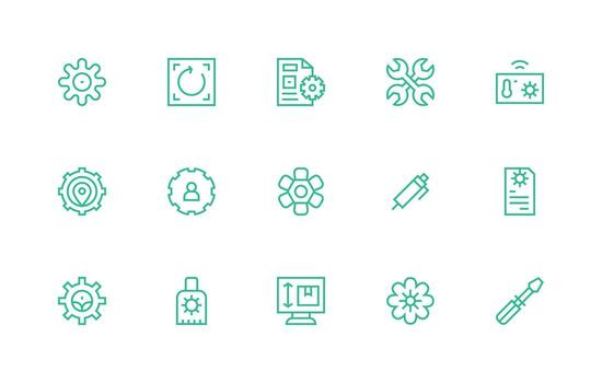 15 Adjust Icons in Regular Line Aesthetic Complete Icon Bundle for Web Design vector