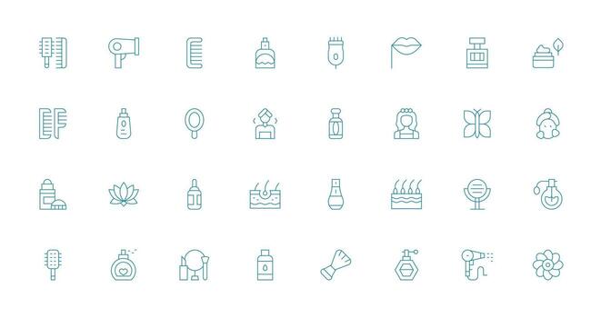 32 Thin Line Vectors for Beauty Theme Quick Access Icons for UI Development