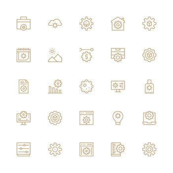Adjustments Visual Pack containing 25 Medium Stroke Outline Icons User Interface Icons for Digital Products vector