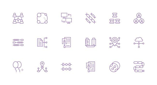 Linked Visual Pack containing 18 Minimal Line Icons Reliable Icons for All Interfaces vector