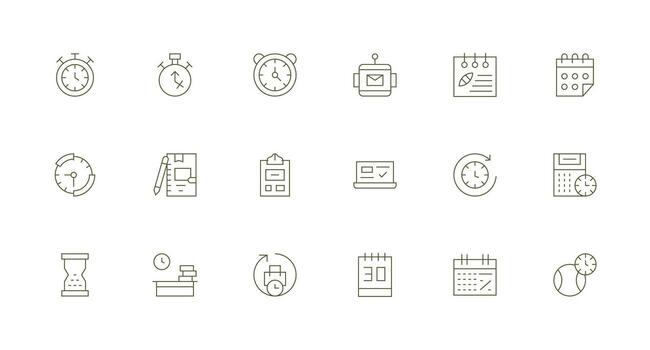 mínimo línea íconos desde tarea administración conjunto con 18 vectores creativo icono conjunto