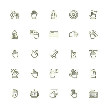 25 Medium Stroke Outline Icons for Command Graphics Simple Icons for Interface and Wireframes vector