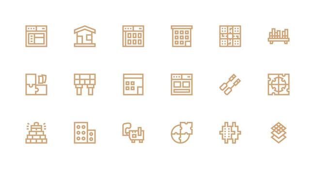 18 íconos para modular en fuerte carrera línea formato escalable íconos para todas temas vector