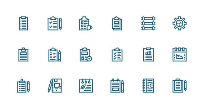 18 ToDo List Icons in Strong Stroke Line Aesthetic Web and App Icon Pack Collection vector