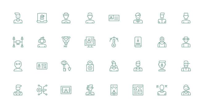 Delgado línea íconos desde iniciar sesión conjunto con 32 vectores lleno icono biblioteca para ui diseñadores