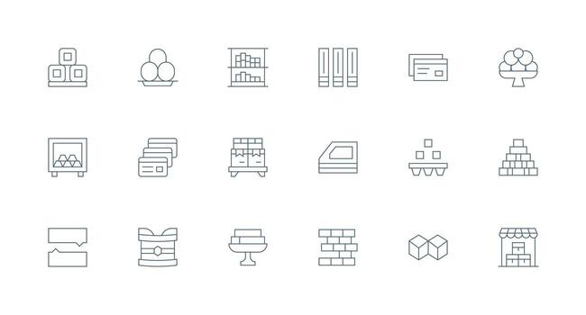 18 Minimal Line Designs for Stacked Icons Responsive Icon Set for Flexible Layouts vector