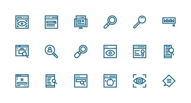 18 fuerte carrera línea estilo íconos desde vistazo colección rápido acceso íconos para ui desarrollo vector