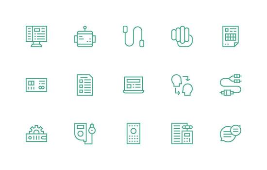 Regular Line Icons from Input Set with 15 Vectors Simplified Icon Pack for Visual Tools