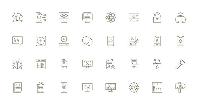 Thin Line Style Application Icons with 32 Vectors Reusable Icon Set