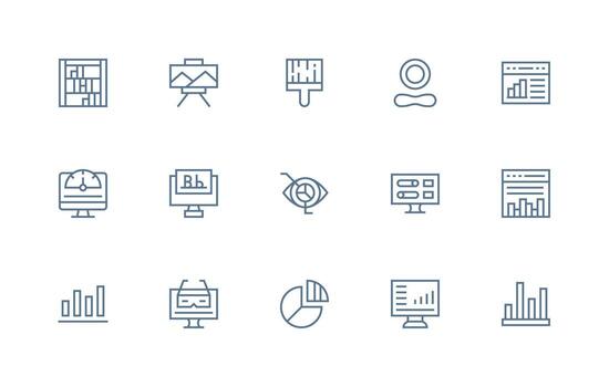 15 Regular Line Vectors for Data Visualization Theme Clean Icon Pack