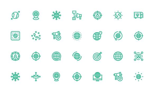 28 negrita línea estilo íconos desde superar a colección núcleo icono colección para diario Tareas vector