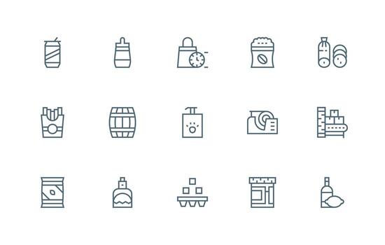 15 Icons for Packaging in Regular Line Format Detailed Icon Collection for Design Systems vector