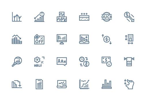 Thick Line Line Icons from Decrease Set with 24 Vectors Full Icon Library for UI Designers