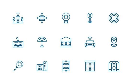 15 Icons for Modern in Regular Line Format Minimal Icon Pack vector
