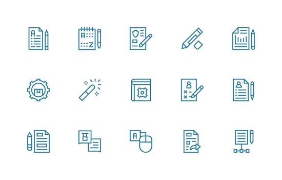 Edit Visual Pack containing 15 Regular Line Icons Neutral Style Icons for Any Project vector