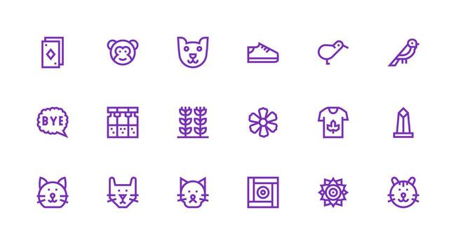 Strong Stroke Line Style Icon Graphic Icons with 18 Vectors UI-Ready Icon Collection
