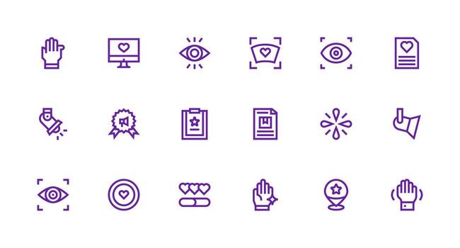 Strong Stroke Line Style Highlight Icons with 18 Vectors Sharp Icons for Presentations
