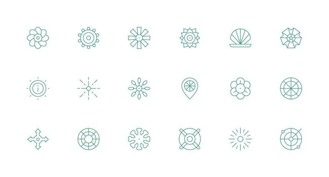 Radial including 18 Minimal Line Illustrations Clear and Concise Icon Set Collection vector