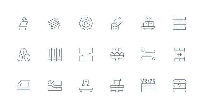 apilado icono colección con 18 mínimo línea diseños versátil icono colección para diseñadores vector