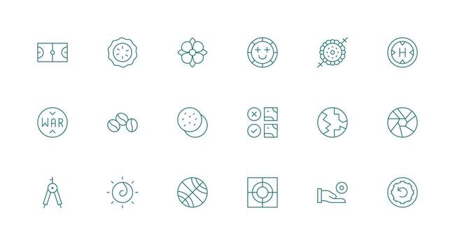 18 Minimal Line Style Icons from Circle Collection Line Icon Collection vector