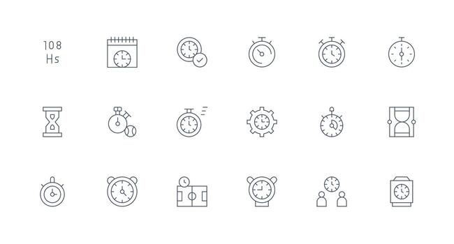 sincronización icono conjunto con 18 mínimo línea gráficos reutilizable icono conjunto vector