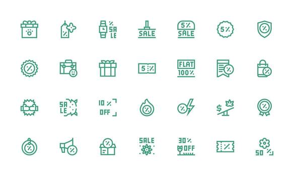 28 Bold Line Icons for Deal Graphics Simple Icons for Interface and Wireframes vector