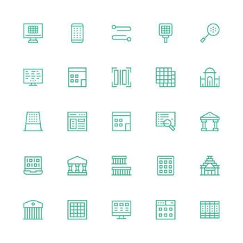 25 medio carrera contorno íconos para columnas gráficos pulcramente diseñado íconos para web plataformas vector
